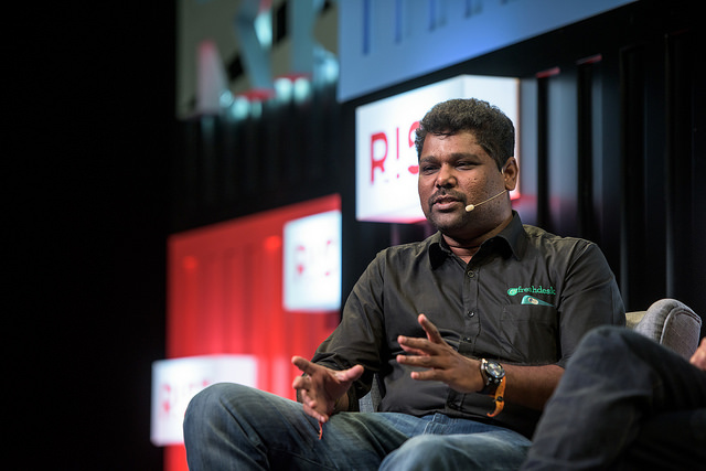 Freshdesk CEO Girish Mathrubootham speaking at Rise Conference 2015