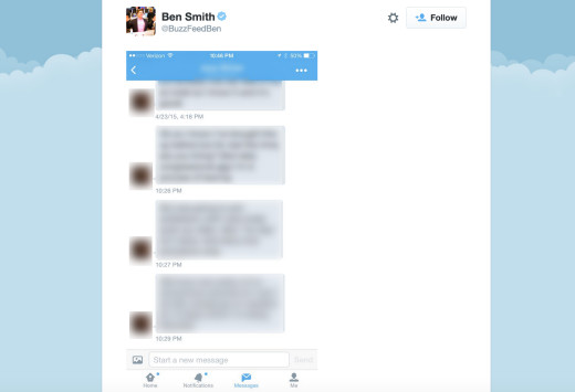 The leaked DMs from BuzzFeed's Editor-in-Chief blurred obviously