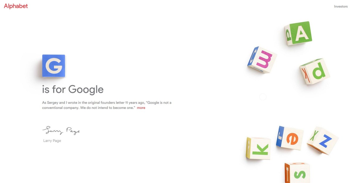 Google is reorganizing under a new umbrella company called Alphabet