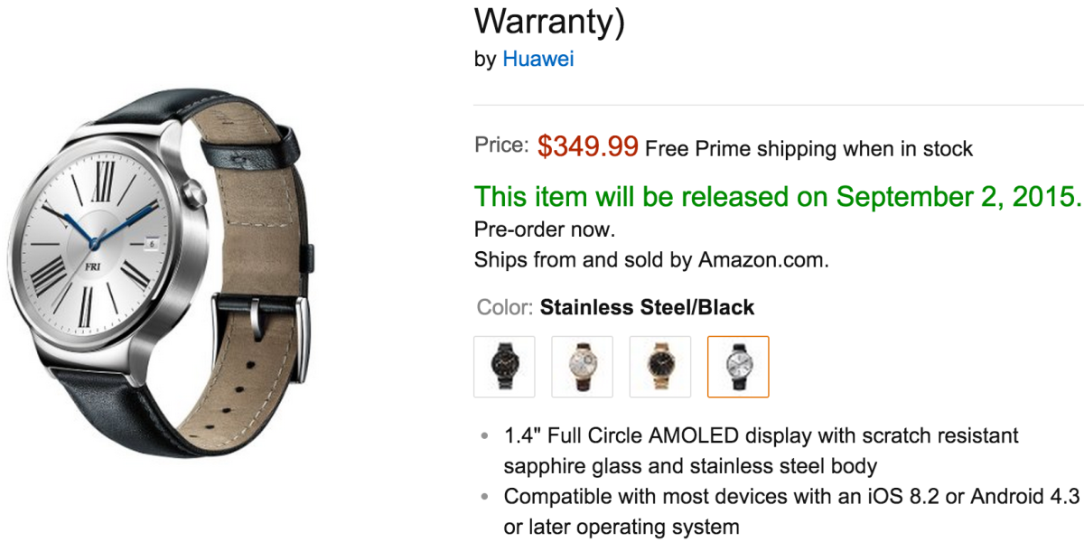 Huawei Watch listing may have just leaked that Android Wear is coming to iOS