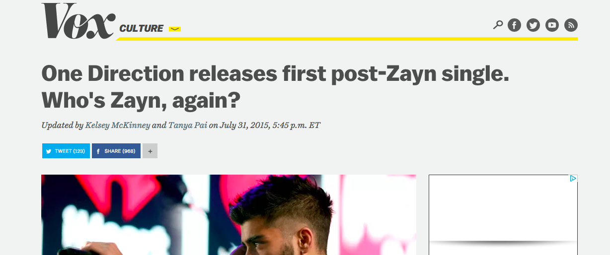 Vox.com's important Zayn from One Direction explainer