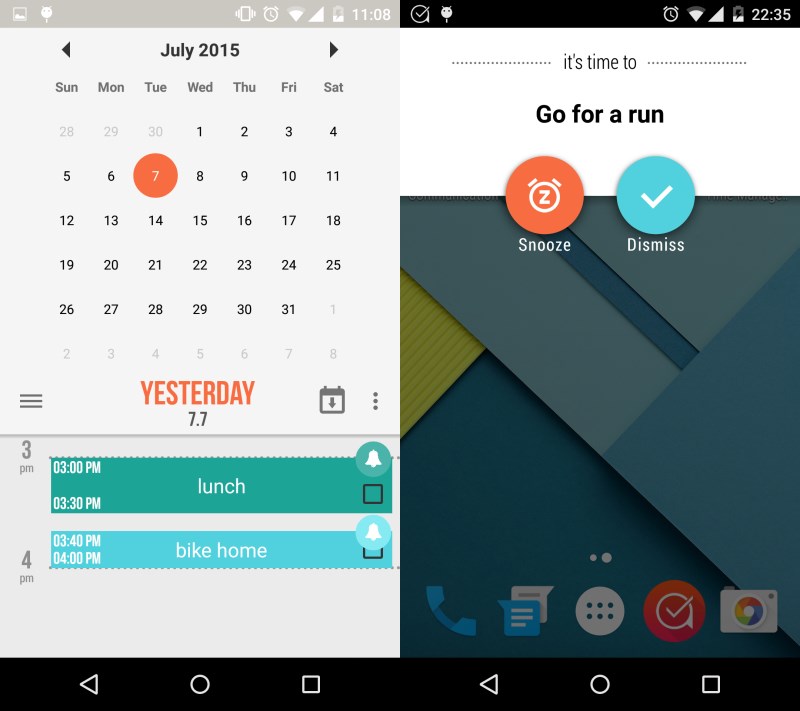 View your calendar and act on tasks from your home screen