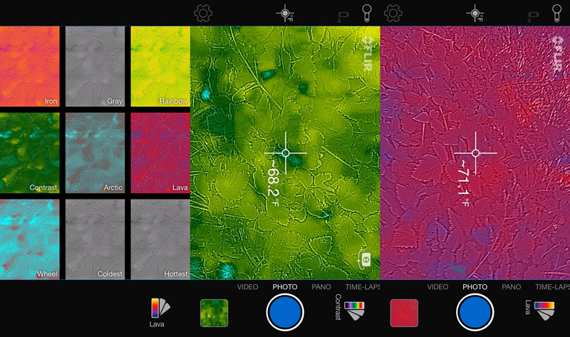 Flir One color settings