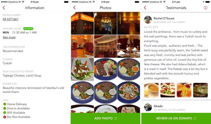 A restaurant app created using Zomato Whitelabel