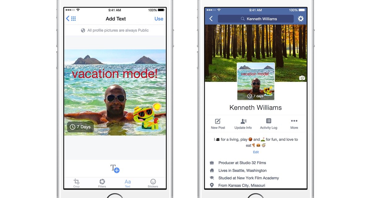 Facebook tests GIF-style profile pictures and a new layout