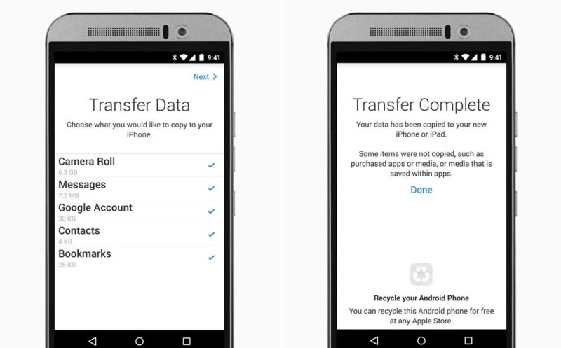 Move to iOS helps you transfer your data over a private Wi-Fi network