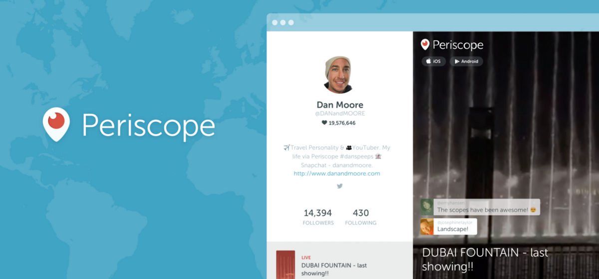 Periscope has introduced Web profiles