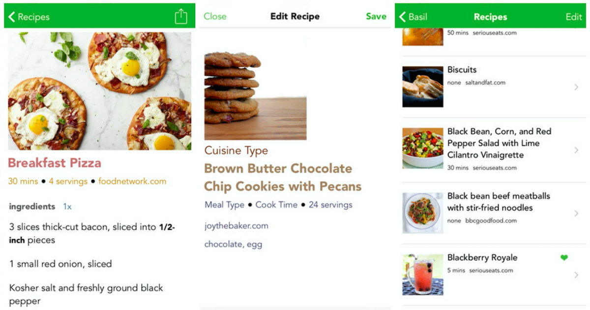 Basil for iPhone makes organizing recipes sleek and simple