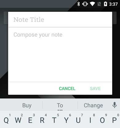 The new simple note feature lets you jot down thoughts without leaving your home screen