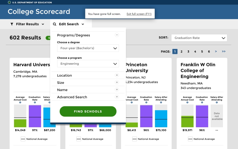 The redesigned College Scorecard site uses open data to help find the right school for you