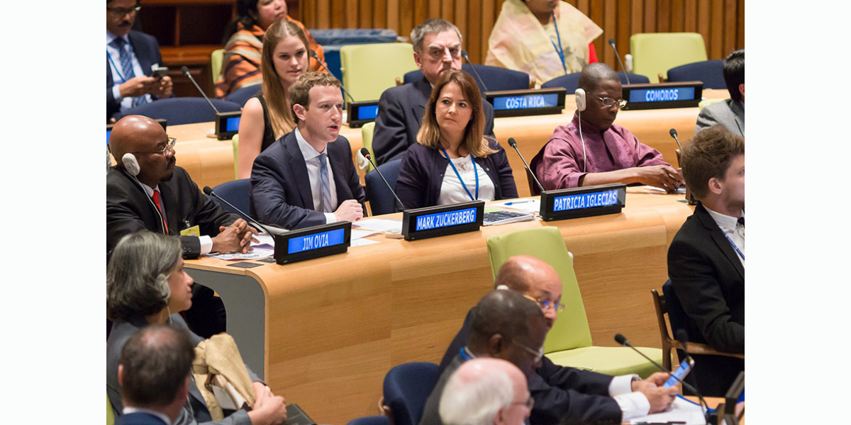 Mark Zuckerberg addresses the UN, declaring universal internet access a global priority
