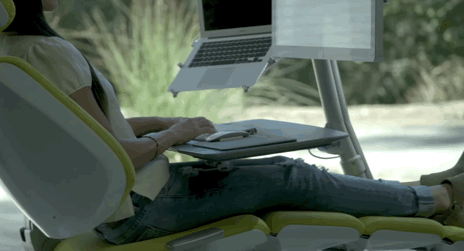 The Altwork Station is an automated desk-and-chair rig that feels like working on a cloud