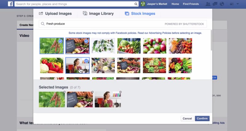 Facebook now lets you create slideshow ads using your own images or stock photos