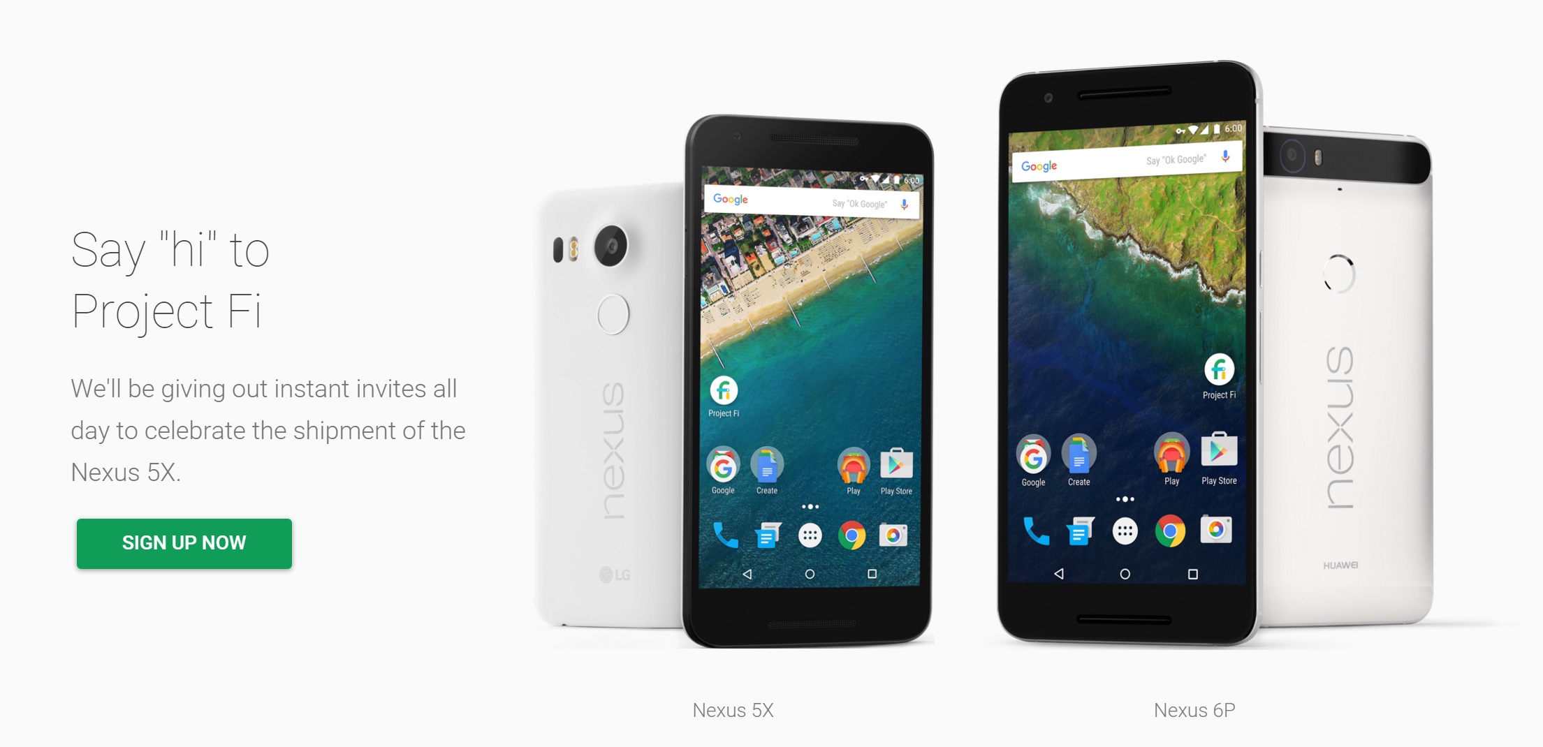 The Nexus 5X goes on sale and Google celebrates with ‘instant’ Project Fi invites