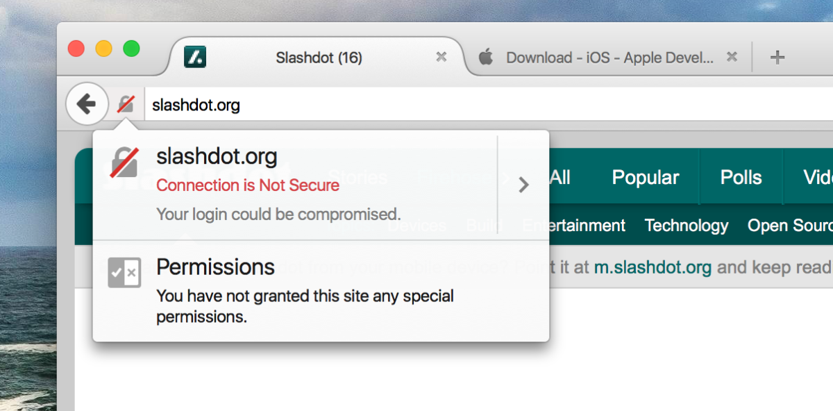 Firefox is testing marking any page that sends passwords over HTTP as insecure