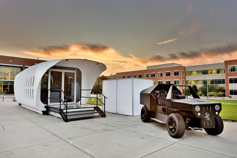 A 3D-printed car that can charge your 3D-printed house
