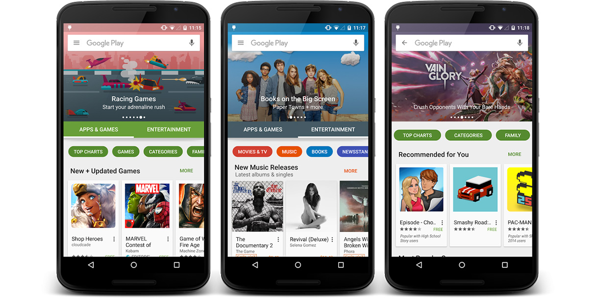 Google Play store design overhaul rolls out gradually to Android devices worldwide Featured Image