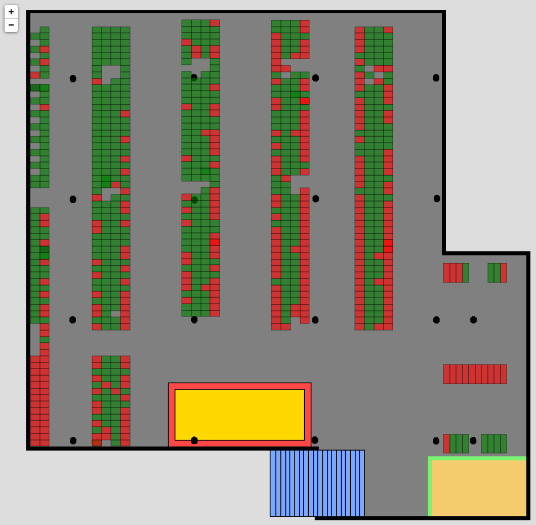 A live map of one of Utrecht's bike depots, showing utilization