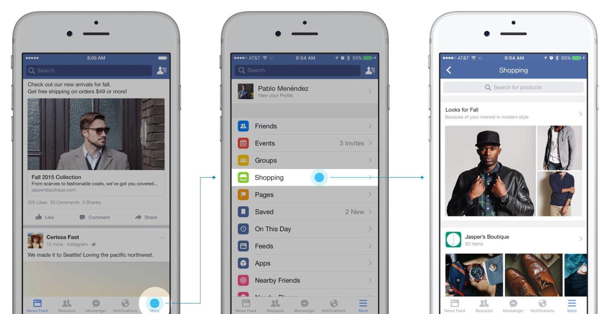 Facebook adds a shopping section in trial for big e-commerce push