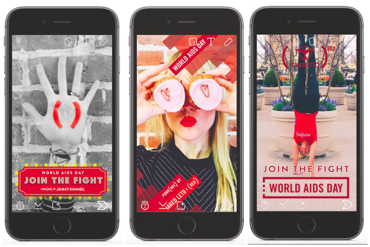 (RED) taps Snapchat, Instagram and YouTube to help raise funds for World AIDS Day