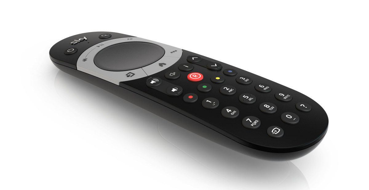sky q touch remote on white