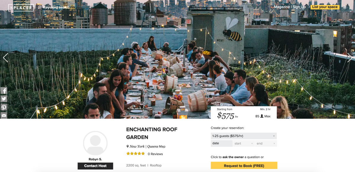 Splacer lets you find unique spaces for your next event (so don’t abuse it)
