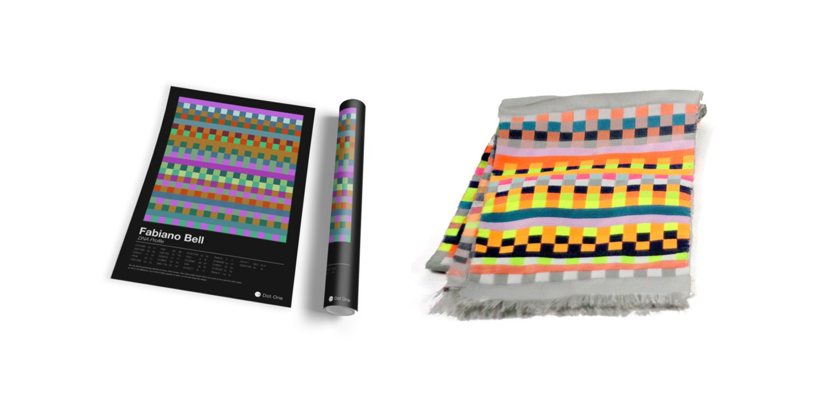 Dot One will print your DNA as a scarf or poster