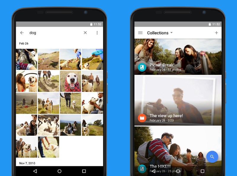Google Photos intelligently organizes, backs up and index your pictures