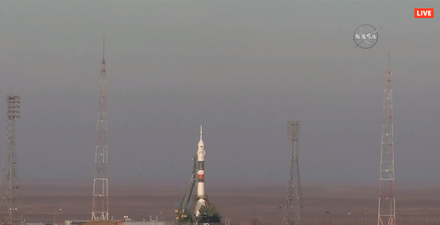 Watch three astronauts rocket to space