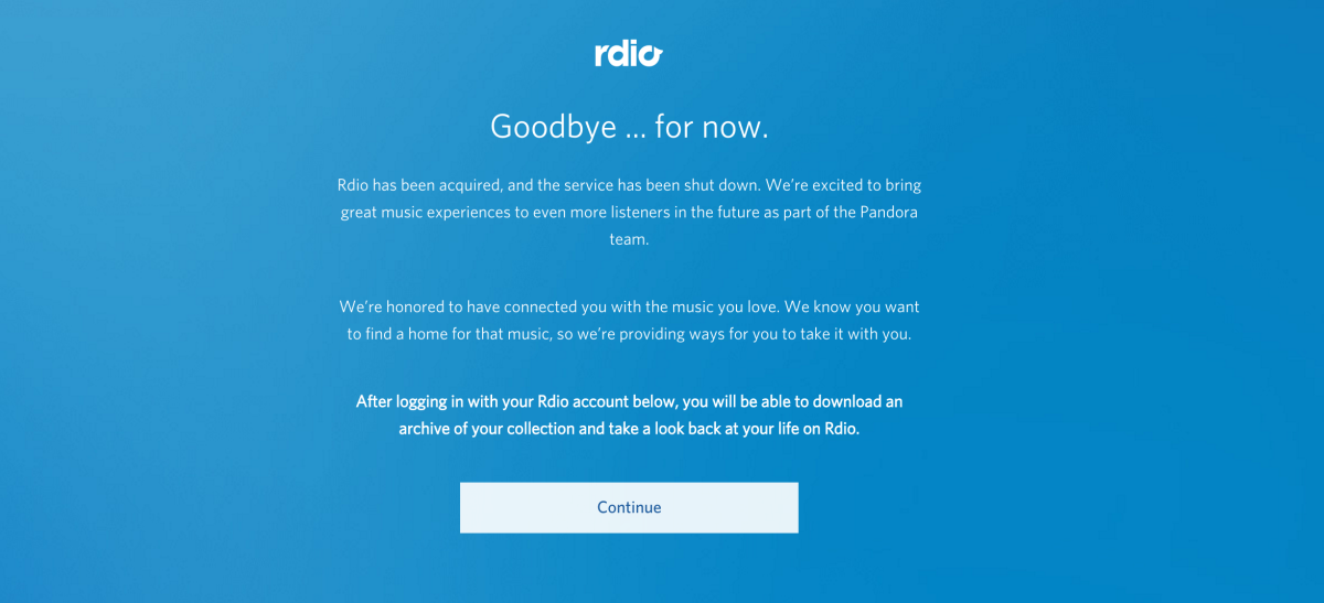 RIP Rdio