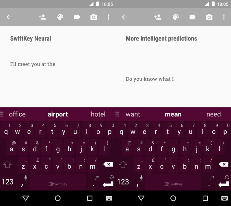 SwiftKey's Neural keyboard smartly predicts the next word as you type