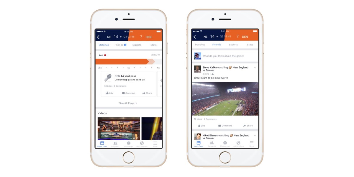 Facebook now has a place for sports fans to trash talk their friends over live updates