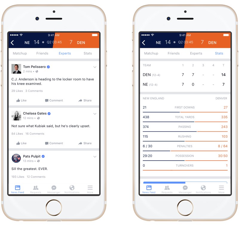 Facebook Sports will let you catch up on stats and updates and discuss them with friends