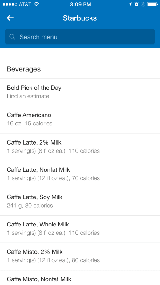 MyFitnessPal calories