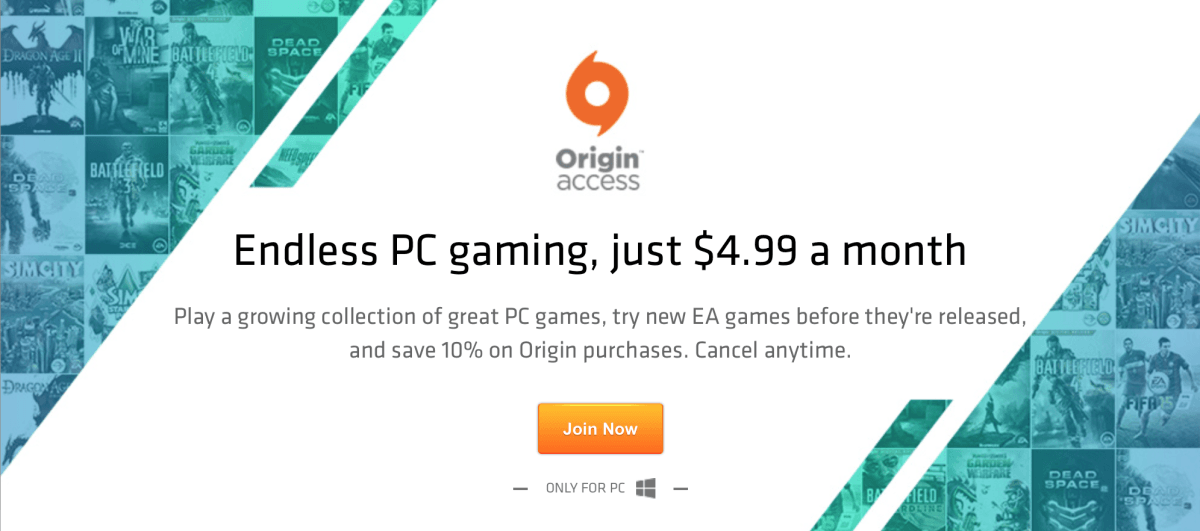Say hello to ‘Origin Access,’ EA’s $5 subscription service for PC games