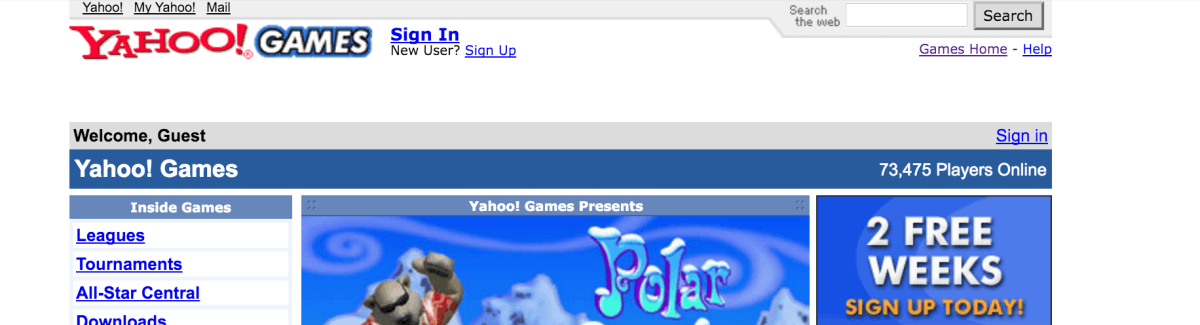 RIP Yahoo Games, my favorite online games portal a decade ago