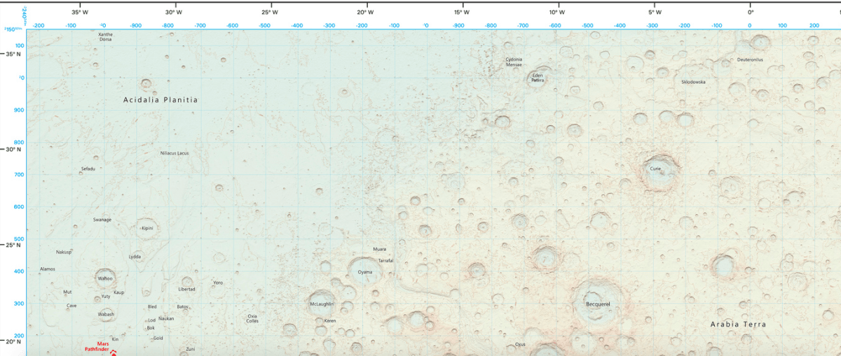 Now you can explore Mars using this official map