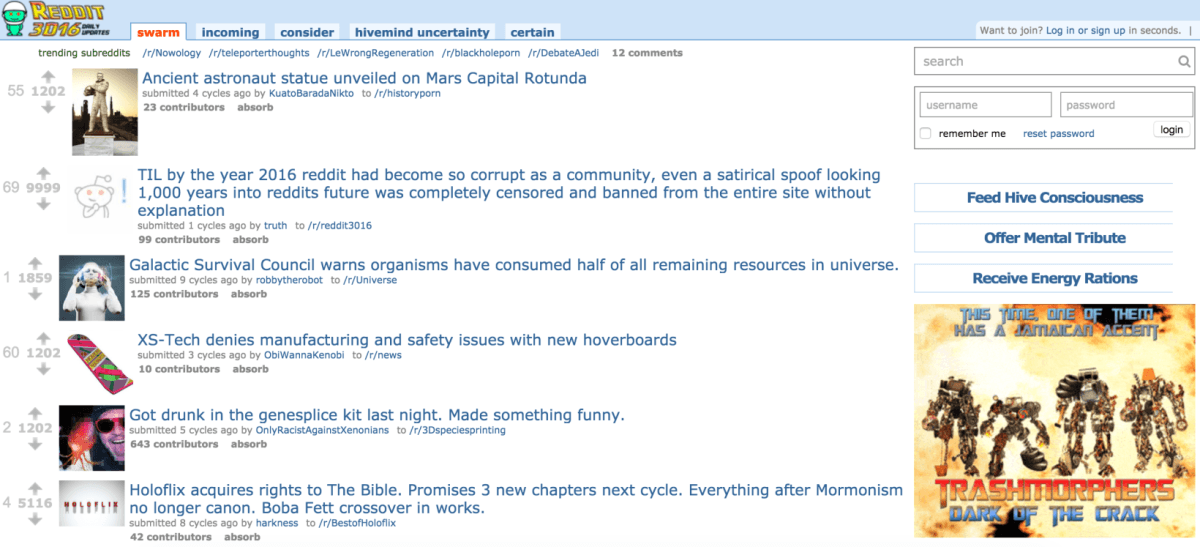 Reddit is not amused by Reddit3016, a spoof site one of its moderators created