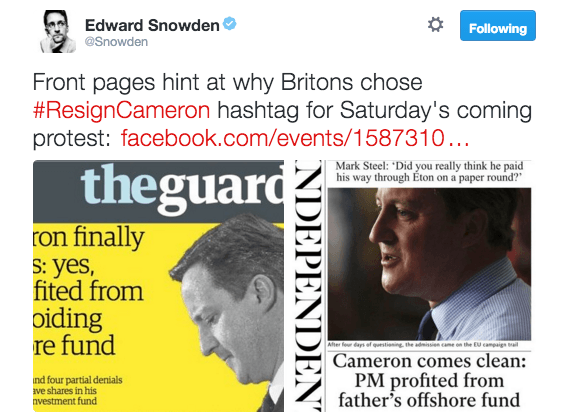 Twitter users rally behind #resigncameron to try to force UK PM to quit