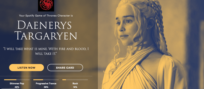Find your ‘Game of Thrones’ kindred spirit based on your Spotify music tastes