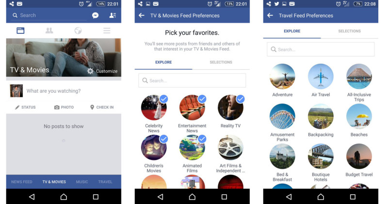 Facebook tests customizable news feed categories