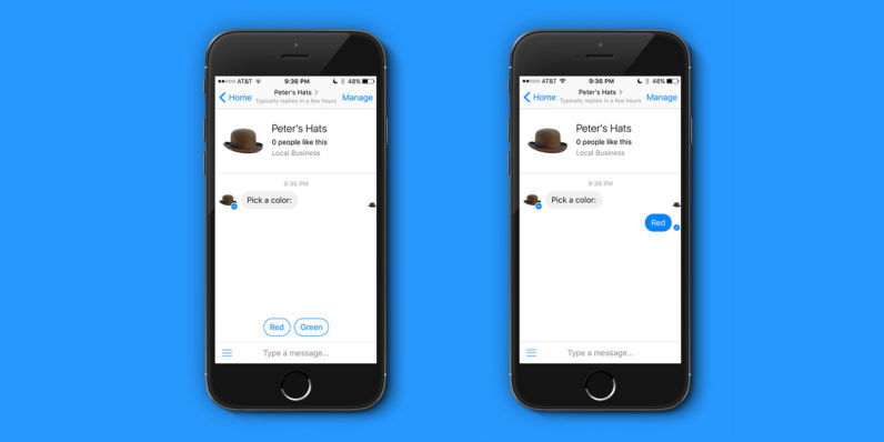 Messenger chatbots can now add quick reply buttons and send GIFs in conversations