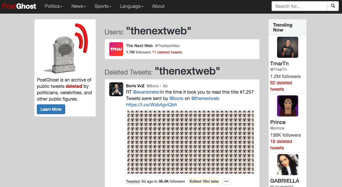 Track the deleted tweets of verified Twitter accounts [Update: not anymore, you can’t] Featured Image