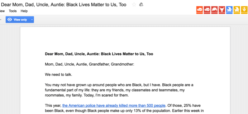 Asian Americans are crowdsourcing a letter to explain Black Lives Matter to their families