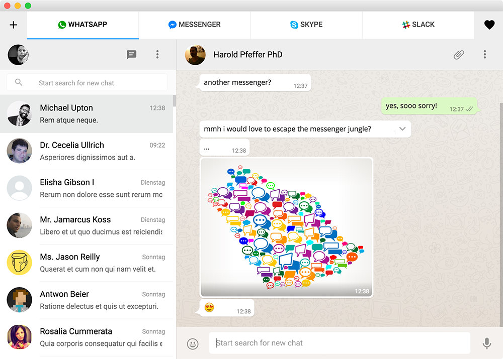 This App Lets You Chat In Facebook Whatsapp And Slack Simultaneously
