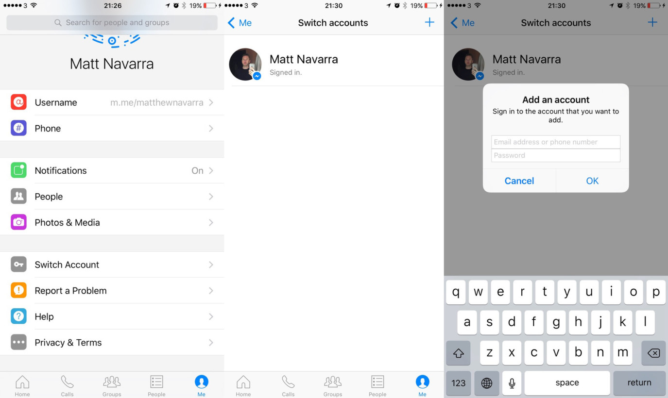 Psa Facebook Messenger Is Finally Rolling Out Account Switching On Ios