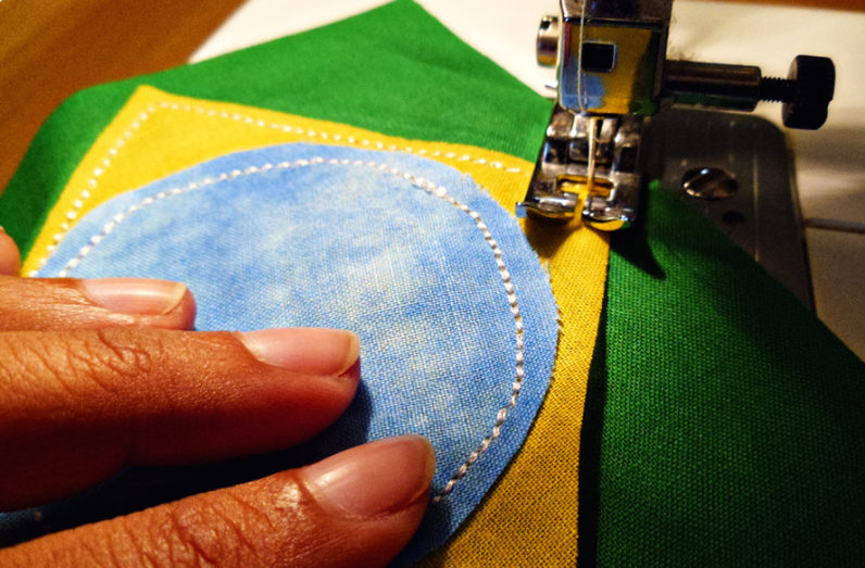 sewing the brazilian flag
