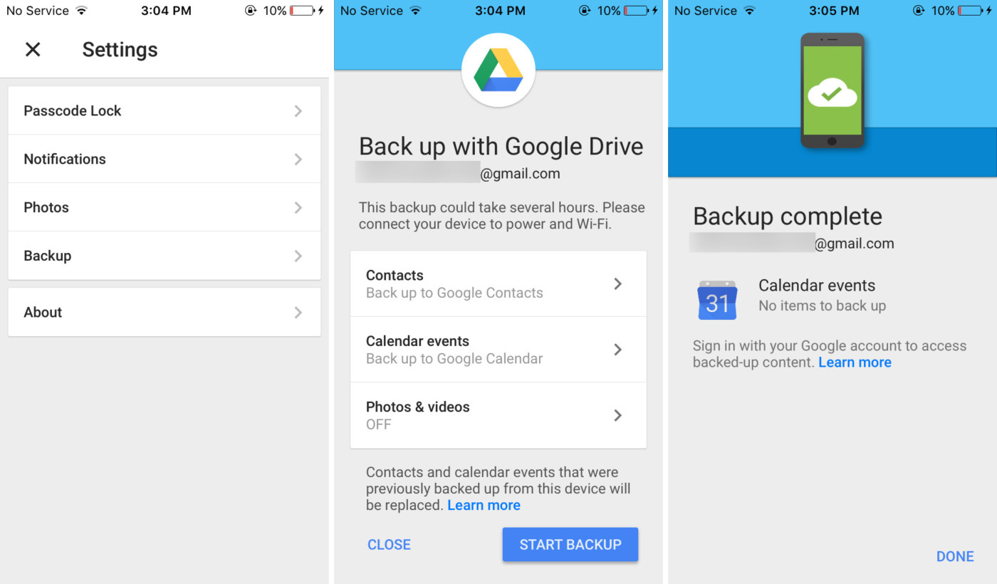 how to use google drive to backup