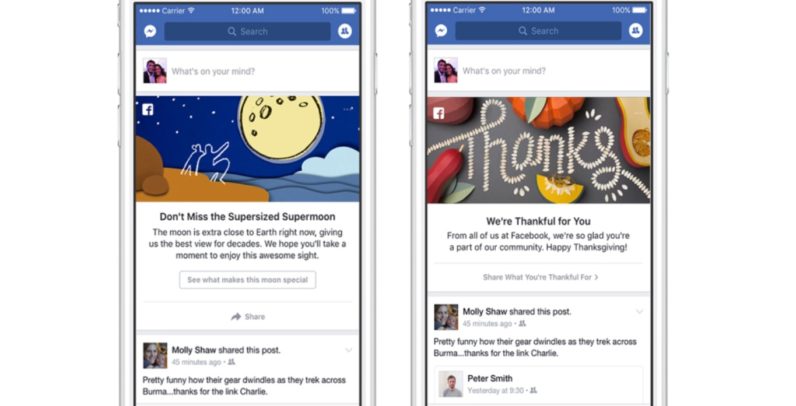 Facebook takes on Google Doodle with News Feed messages