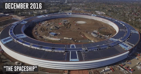 4k drone footage shows just how far Apple’s new ‘Spaceship’ campus has come
